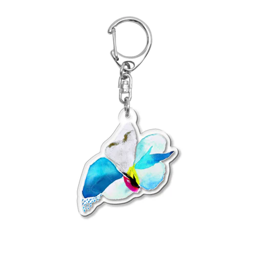 Bird flower -sky- Acrylic Key Chain