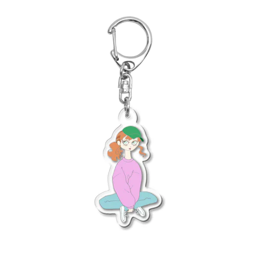 カラフルポップガール  背景抜きバージョン Acrylic Key Chain