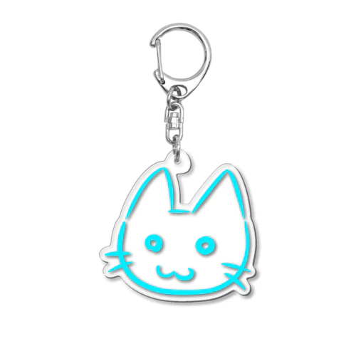 水色猫 Acrylic Key Chain