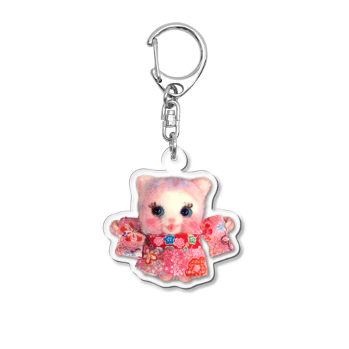 妖精猫キャンディの愛と幸せの魔法🍭💕(着物) Acrylic Key Chain