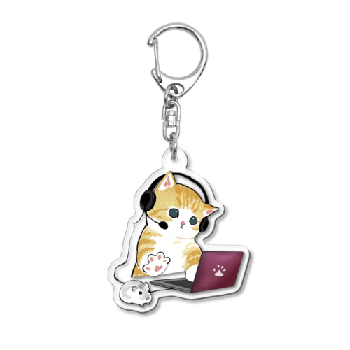 在宅勤務のプロ、その名は猫。 Acrylic Key Chain