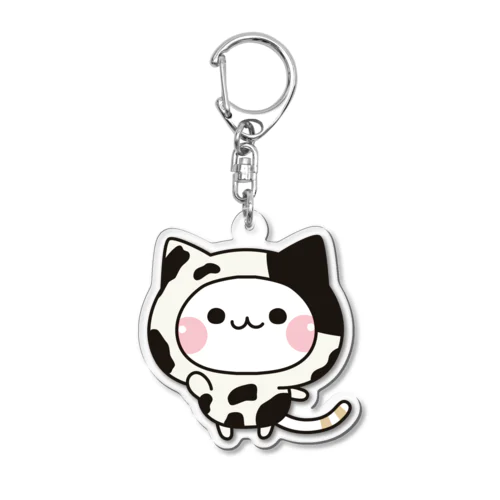 気づかいのできるネコ　牛さんver. Acrylic Key Chain