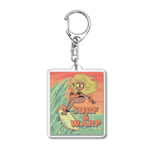 "SURF & WARP" Acrylic Key Chain