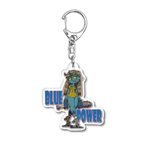 “BLUE POWER” Acrylic Key Chain
