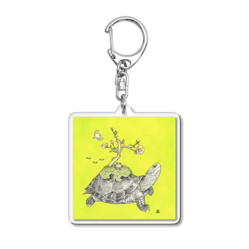 亀盆栽 Acrylic Key Chain