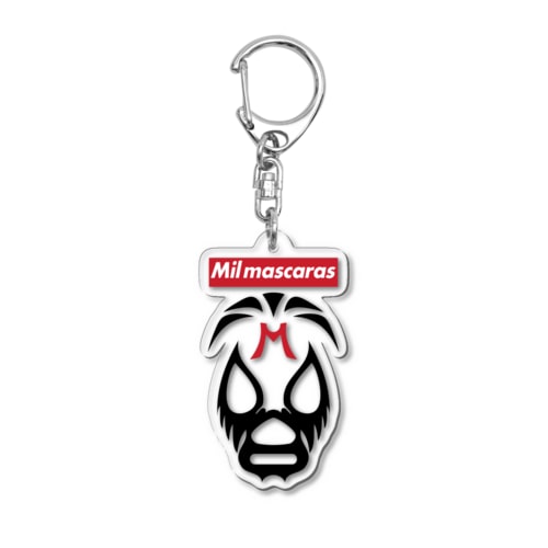 MIL MASCARAS-ミル・マスカラス-赤ボックスロゴ Acrylic Key Chain