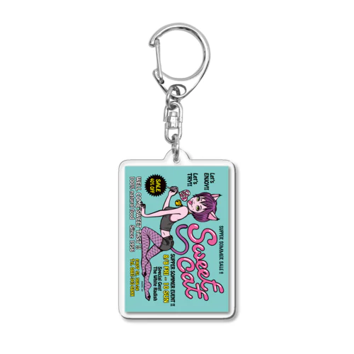 Sweet Cat Acrylic Key Chain