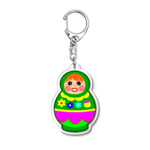 Matryoshka-green Acrylic Key Chain