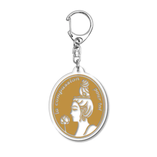 Cameo (beige_) Acrylic Key Chain