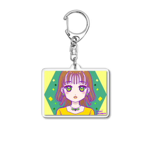 シースルーバングとゆるウェーブな女の子 Acrylic Key Chain