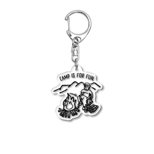 CAMP IS FOR FUN01(黒文字) Acrylic Key Chain