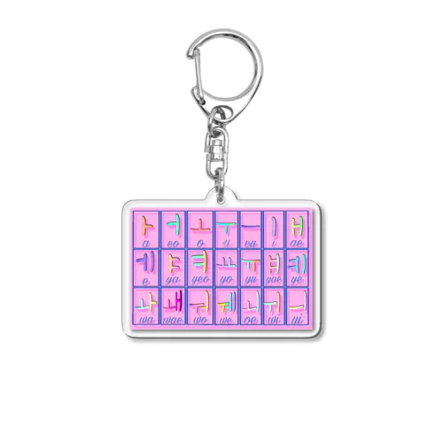 ハングル母音とローマ字の対応表 Acrylic Key Chain