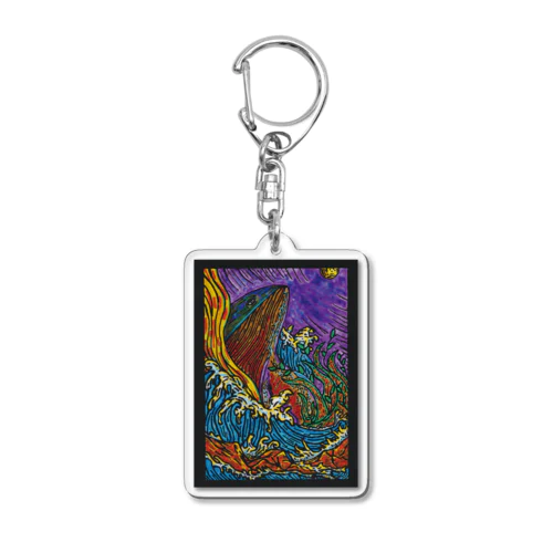 Whale Bound For The Moon Acrylic Key Chain