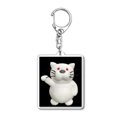 Snow Cat  Acrylic Key Chain