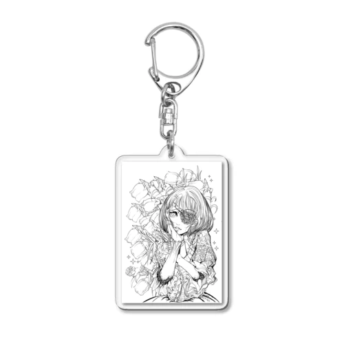 レースの眼帯女子 Acrylic Key Chain