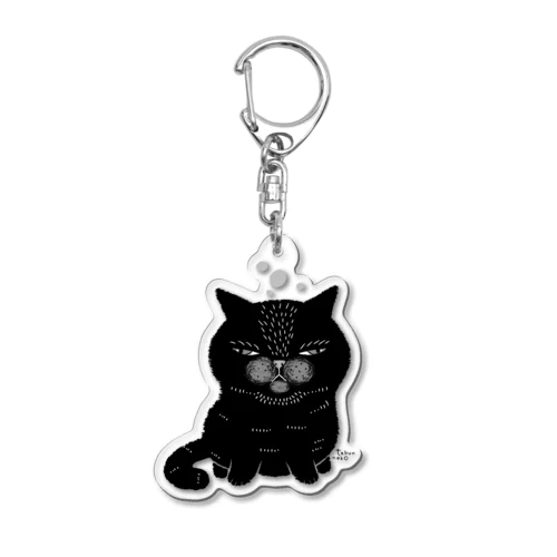 ねこの寝落ち(黒猫) Acrylic Key Chain