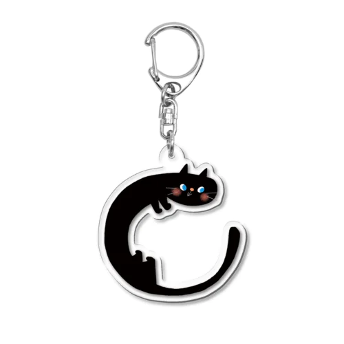 アルファベット　C　ネコ Acrylic Key Chain