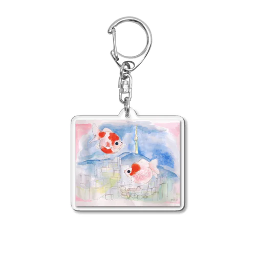 ピンポンパールと、どこかの街 Acrylic Key Chain