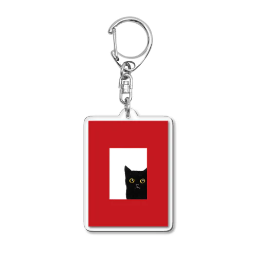 赤い窓と黒猫 Acrylic Key Chain