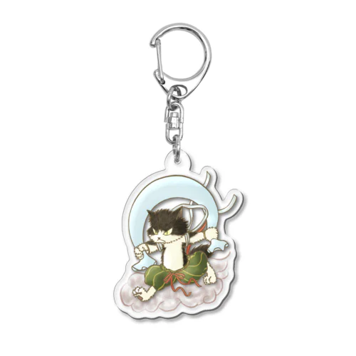 風猫雷猫図屏風 Acrylic Key Chain