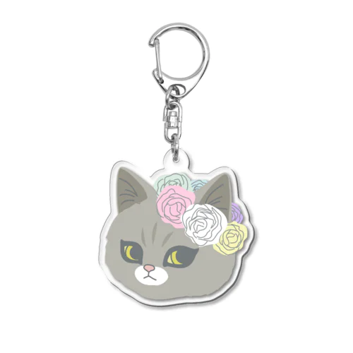 　Fam& 花と猫 Acrylic Key Chain