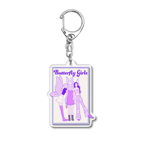 Butterfly Girls  Acrylic Key Chain