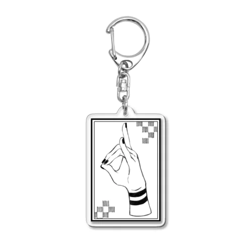 おててシリーズ　狐　「市松」 Acrylic Key Chain