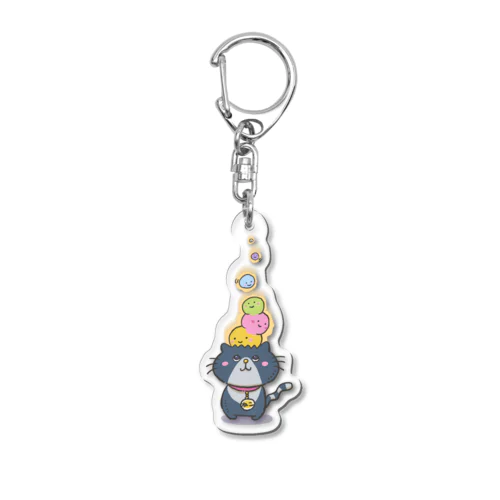 くりくりおめめねこ Acrylic Key Chain