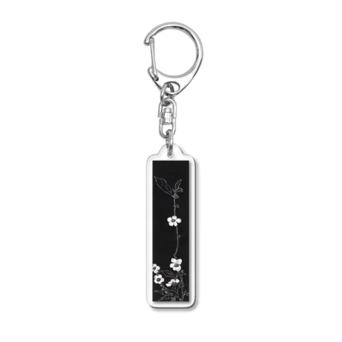 白と黒　花模様 Acrylic Key Chain