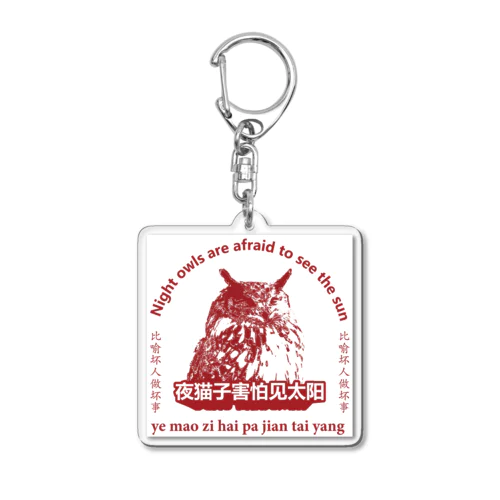 夜猫子害怕见太阳【梟は太陽を恐れる】  Acrylic Key Chain