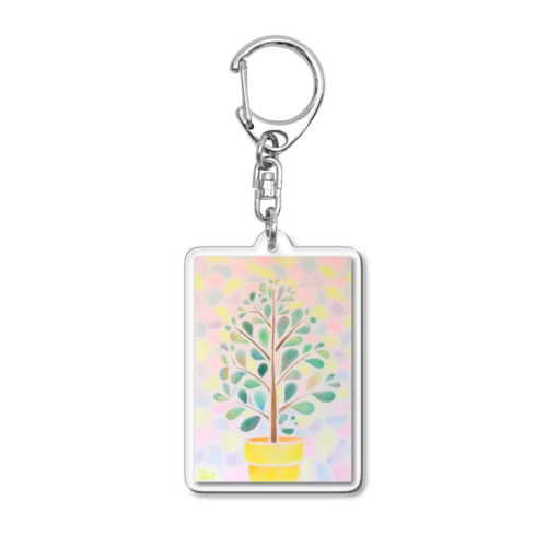 ミズノリエ「鉢植えの木」 Acrylic Key Chain