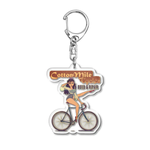 "Cotton Mile Cycles" Acrylic Key Chain