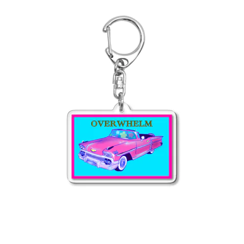 CAR pink Acrylic Key Chain