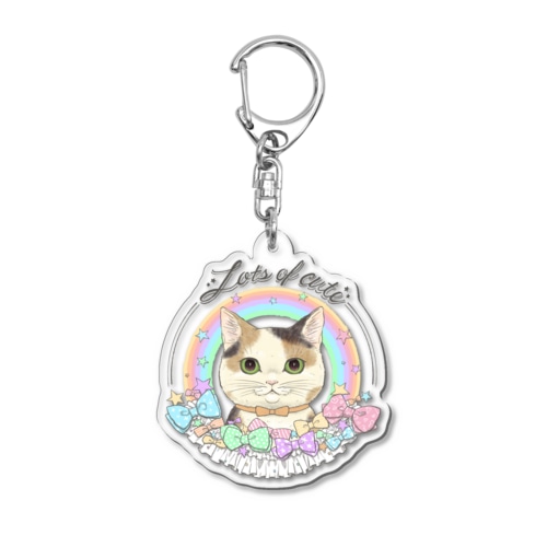 Lots of cute 〜フリルとリボンと三毛猫と〜 Acrylic Key Chain