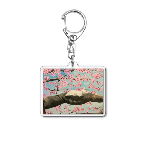 猫と桜 Acrylic Key Chain