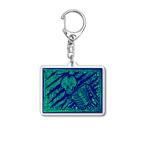 BLUE - 髑髏 - Acrylic Key Chain