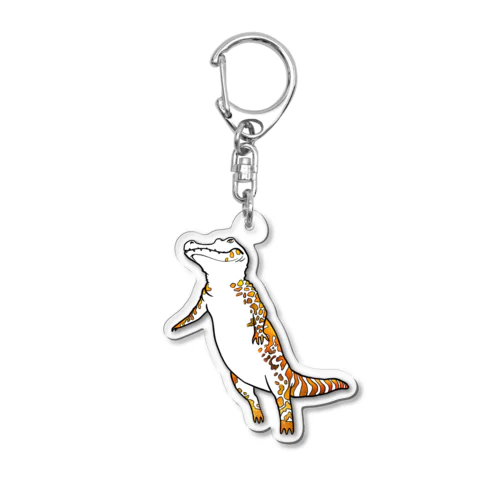 幸運の黄色いふわふワニ Acrylic Key Chain