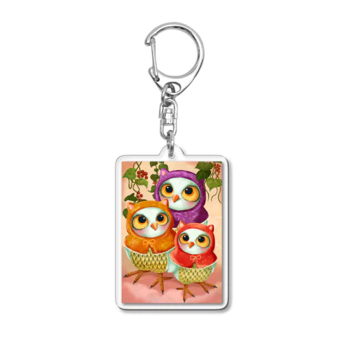 フクロウ頭巾 Acrylic Key Chain