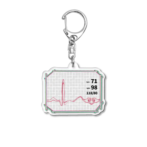 心電図 Acrylic Key Chain