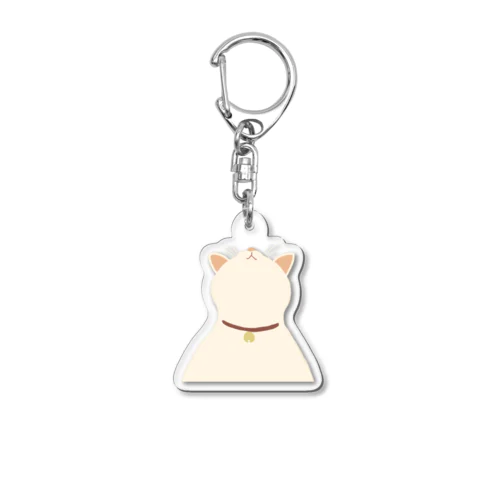 上を向く三毛猫 Acrylic Key Chain