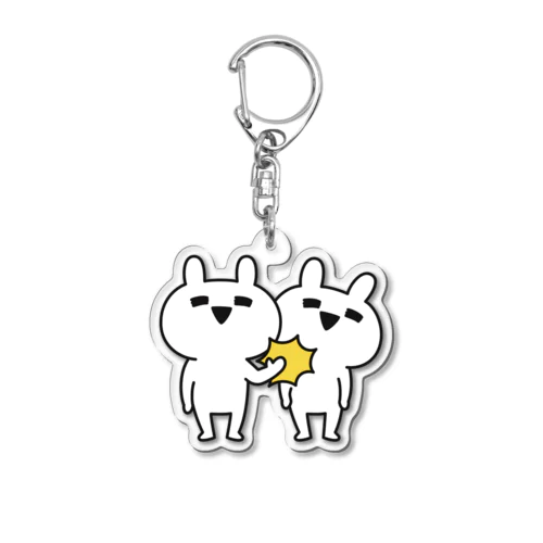 ゆるだるリアクションうさぎ　なんでやねんver. Acrylic Key Chain