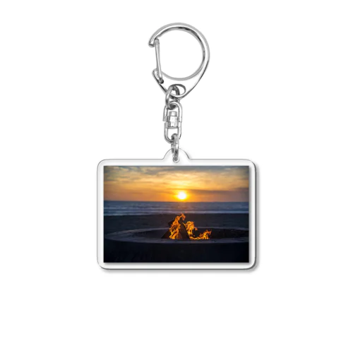 Warm fire and calm sea Acrylic Key Chain