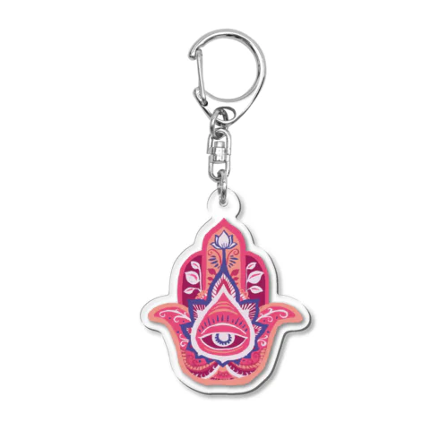 誕生石色✋ハムサの手（7月・ルビー） Acrylic Key Chain