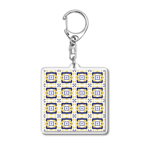 🇵🇹リスボンのアズレージョ #5（ネイビー） Acrylic Key Chain