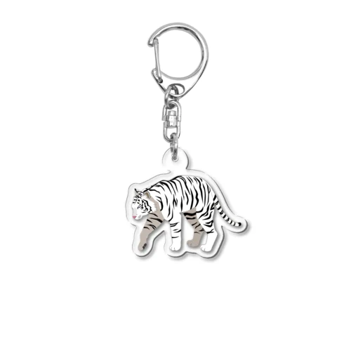 Big Tiger2(white) Acrylic Key Chain