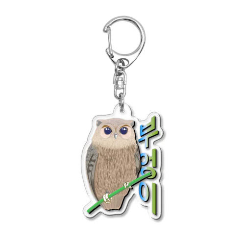 ミミズクさん　ハングルデザイン Acrylic Key Chain