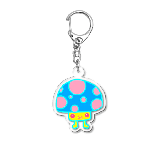 ぽっぷなきのこ(青) Acrylic Key Chain