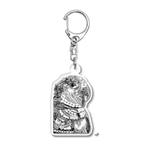 N? シリーズシンプルver シロハラインコ Acrylic Key Chain