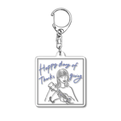 Happy day of thanks giving スクエア Acrylic Key Chain