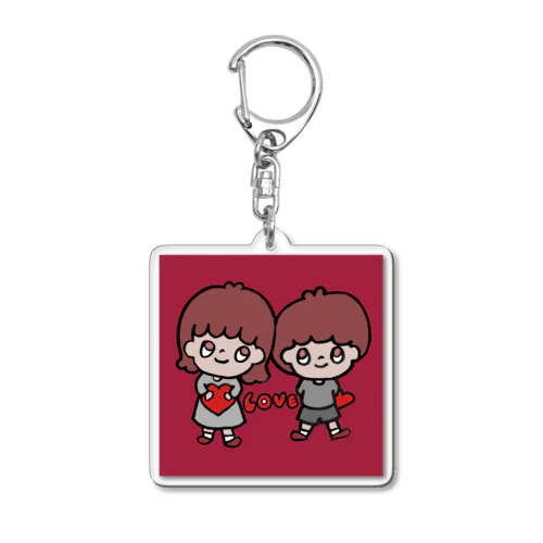 女の子男の子 Acrylic Key Chain